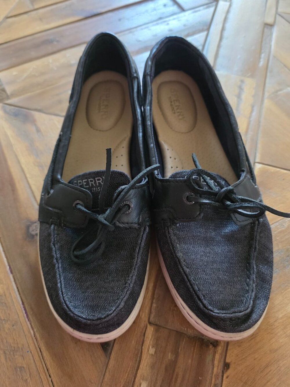 Dark Gray Slip On Shoes, Women's 7.5, Sperry Top-Spider